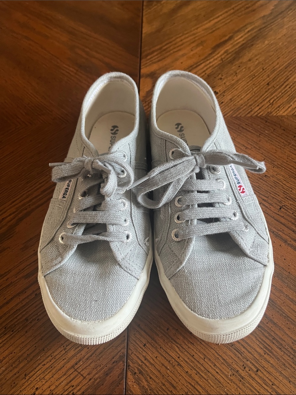 Superga Light Gray Canvas Low-Top Sneakers